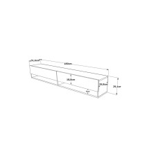 Mueble de TV de Pared Moderno Roble - 180x31,5x29,5 cm - 2 Cajones y Estantes.