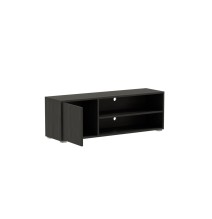 Mueble de TV en Melamina Negra 120x40x41cm - Diseño Elegante con Puerta y Estantes